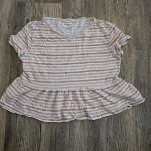 A&F Kids Striped Girls Peplum Top